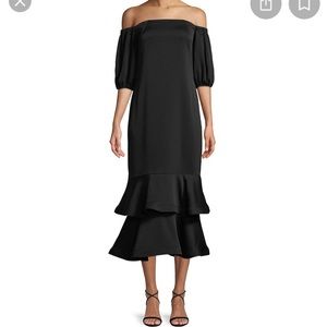 Shoshanna Aguilera Off-the shoulder tiered dress.